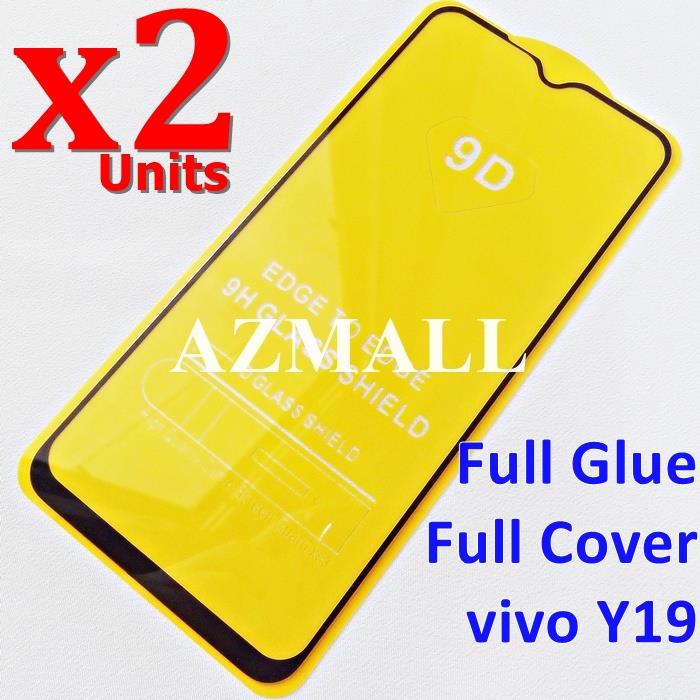 2PCS 9D Full Glue Tempered Glass Screen Protector vivo Y19 (6.53")