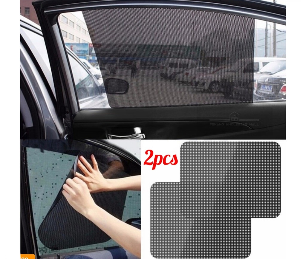 2Pcs Car Rear Window Side Sun Shade Cover Block Sunshade Tint