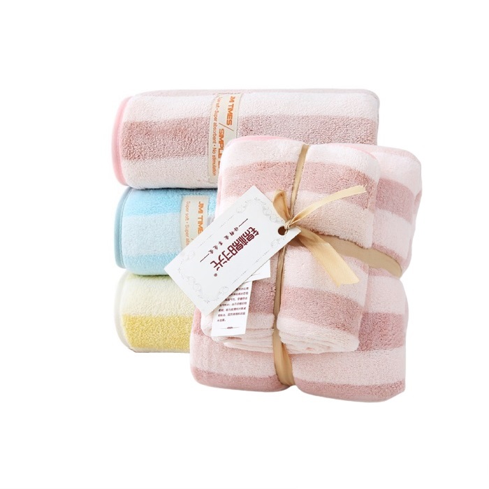 2pcs Luxury Super Large Towel Set High Absorbent Soft Bath Towel - Face Towels
