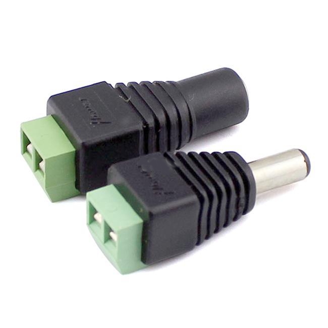 2PCS Male/Female 12V Dc Power Plug Jack Adapter Connector for CCTV,LED