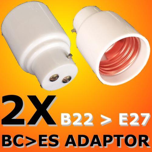 2x BC to ES Lamp Holder Adapter B22 to E27 Converter tukar kit NEW