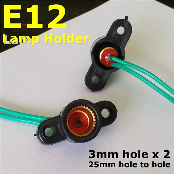 2x E12 ES batten lamp holder bracket c/w wire Electronic DIY accessory