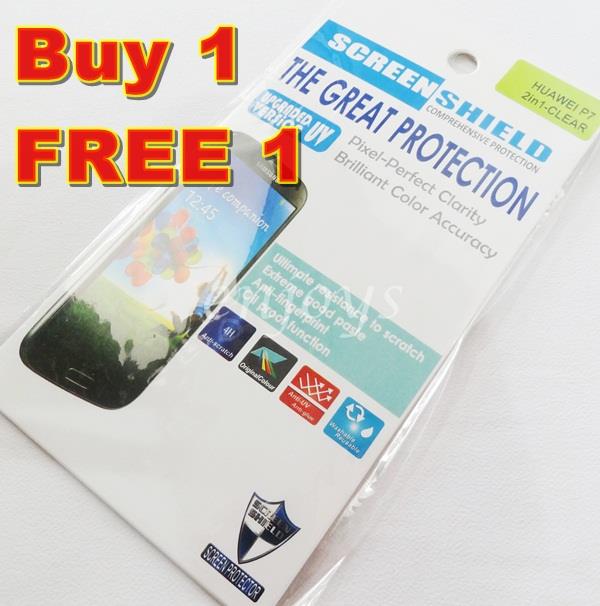 2x Ultra Clear LCD Screen Protector Huawei Ascend P7 ~Front Back
