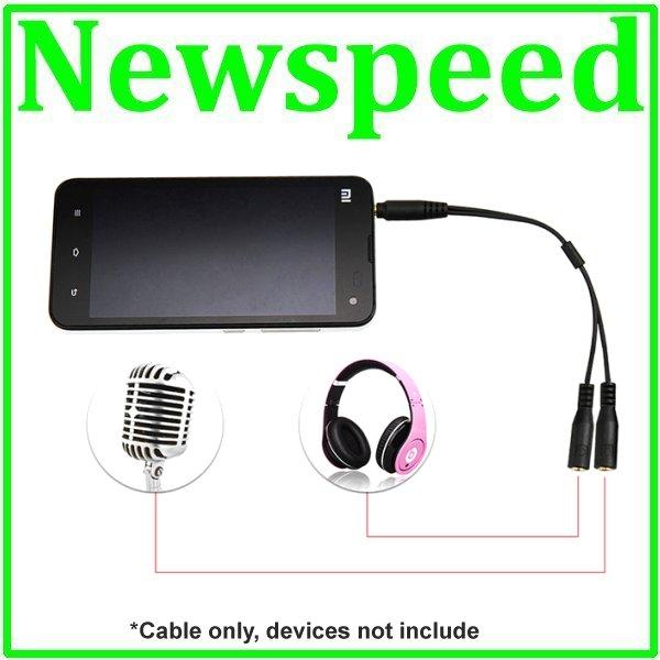 3.5mm Audio Splitter Cable for Mobile Phone Handphone SPY1