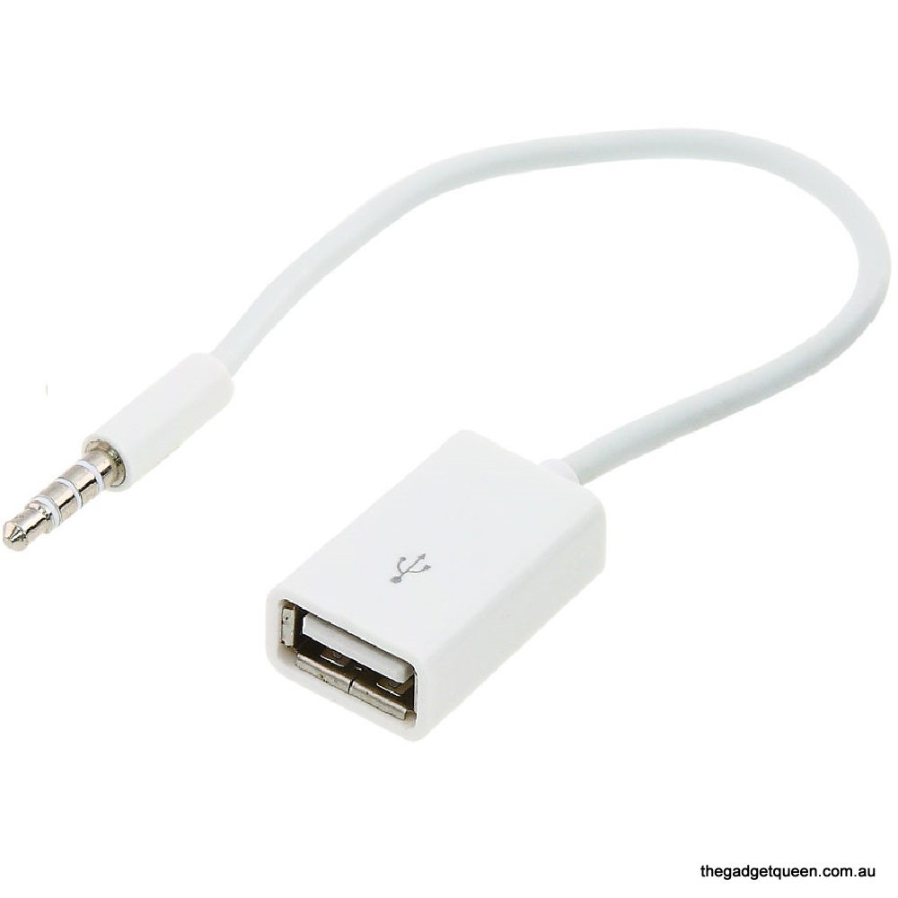 3.5mm Male AUX Audio Plug Jack To USB 2.0 Female