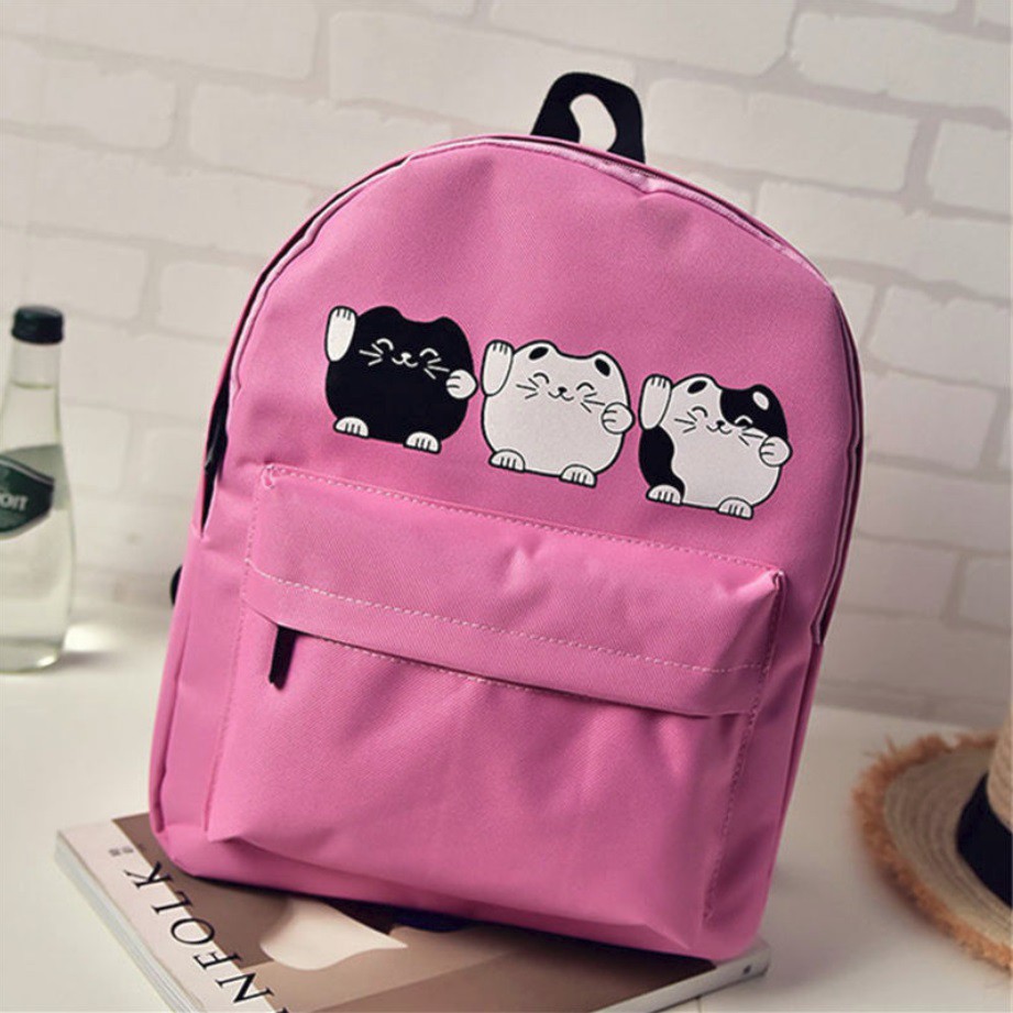 3 LITTLE CAT Backpack School Bag Travel Bag Pack
