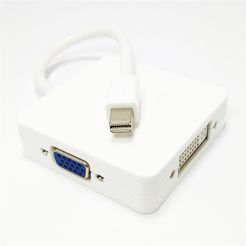 3 in1 Mini DP DisplayPort To HDMI DVI-D VGA Converter Macbook