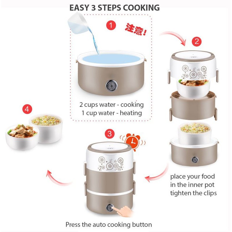 3 Layers Mini Rice Cooker Mini Steamer Multi Cooker