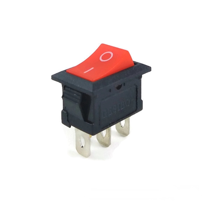 3-Pin KCD1-102 On/Off Rocker Switch SPDT 6A/250V (Red)