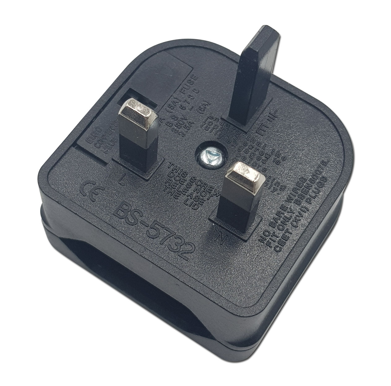 3 Pin UK to 2 Pin EU AC Universal Adapter Power Plug Travel Converter