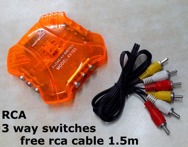 3 Way RCA TV AV Video Game 3 in 1 select Adapter video Switch Selector