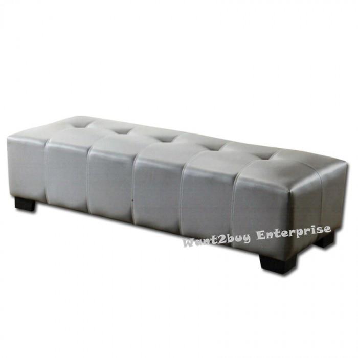 3 Seater Pu Meterial Sofa Bench Chair Grey Color