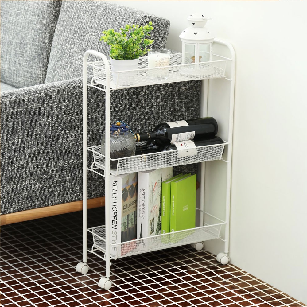 3 Tier Mesh Rolling Kitchen Cart W End 10 22 2019 11 17 Pm 3 Tier Mesh Rolling Kitchen Cart With Baskets Slim Slide Out Storage