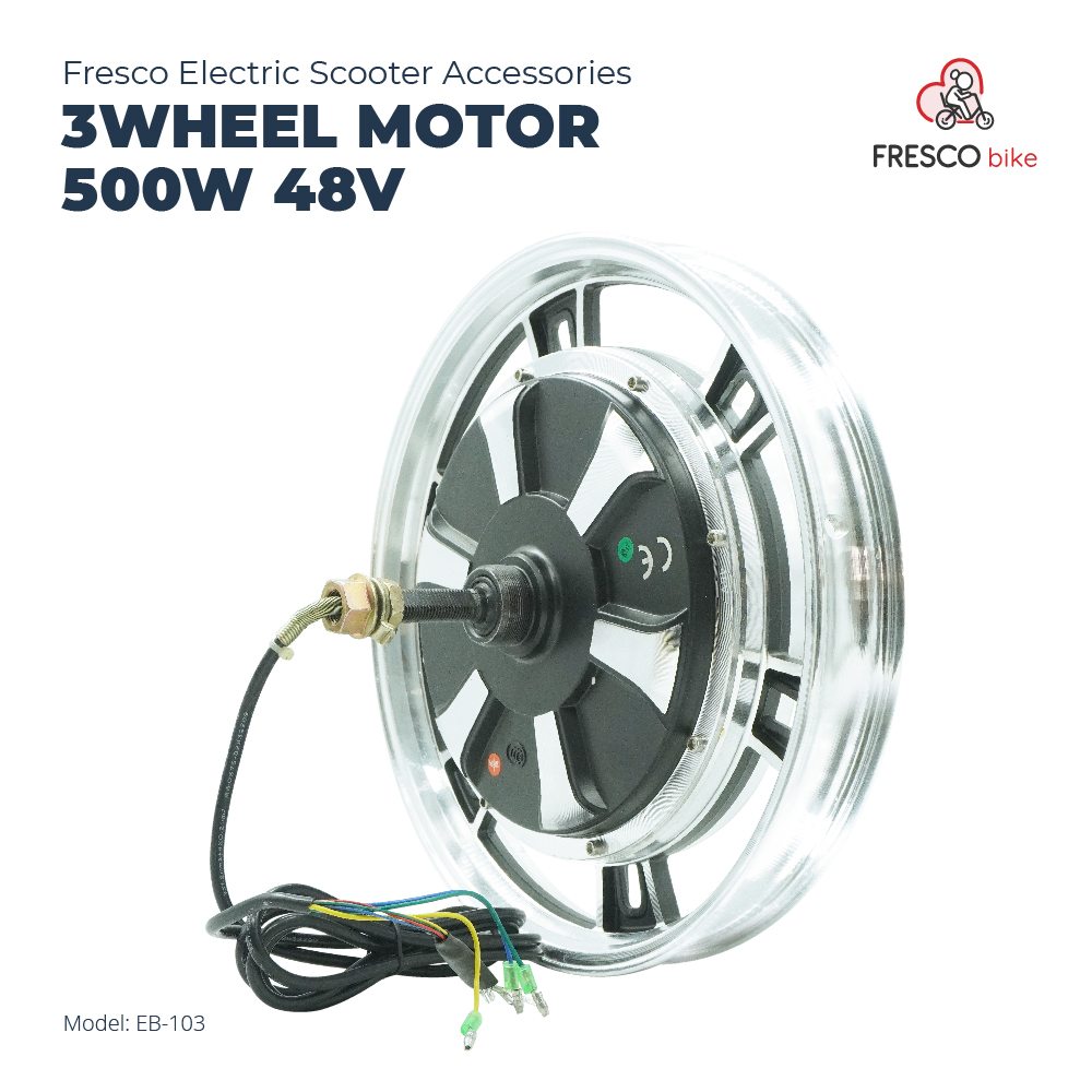 3 Wheel Electric Scooter Motor 500w 48v With Rim Full Set Spareparts