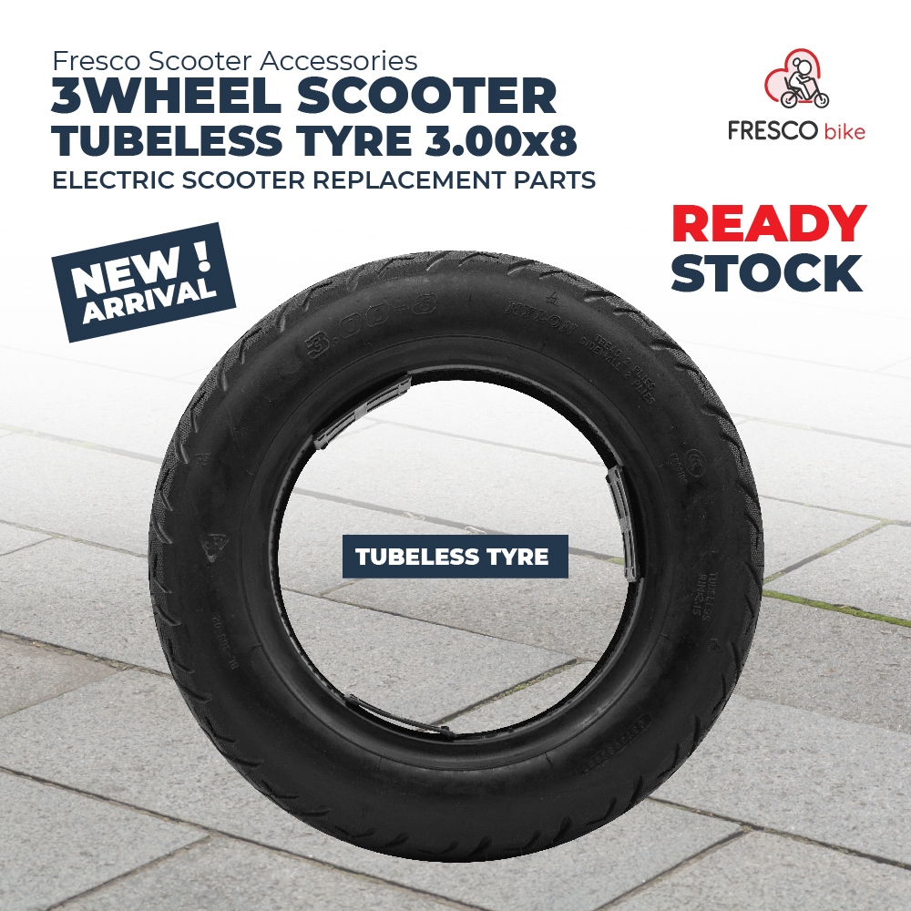 3 Wheel Electric Scooter (New) Tubeless Tyre 3.00x8