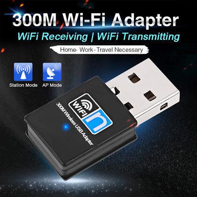 300Mbps USB 2.0 Mini WLAN Wireless Adapter Receiver WiFi Network Card