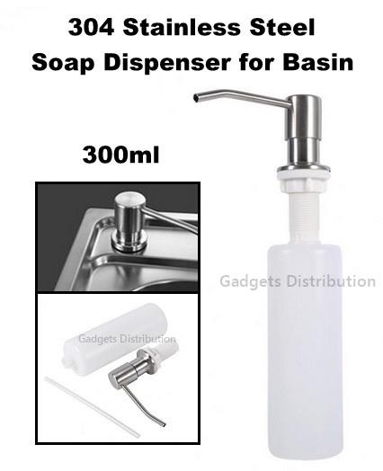 304 Stainless Steel Soap Dispenser For Kitchen Basin Sink 300ml 2438 1