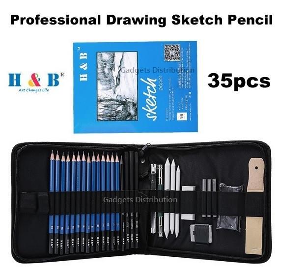 35pcs Professional Drawing Sketch Pencil Kit Art Supplies 2616.1