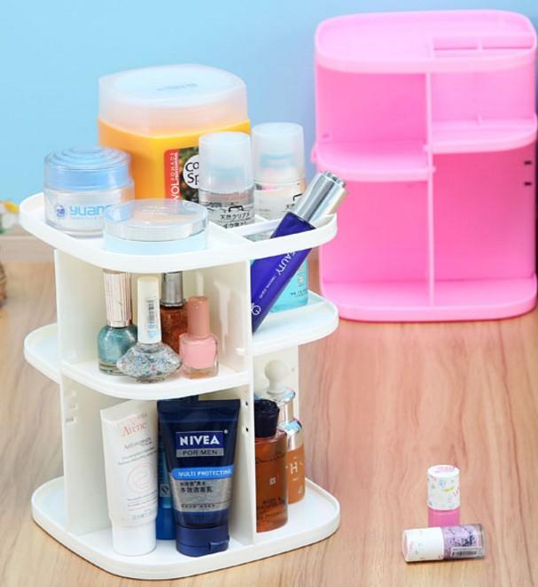 360 Degree Rotating Cosmetic Organizer Makeup Box Case Holder
