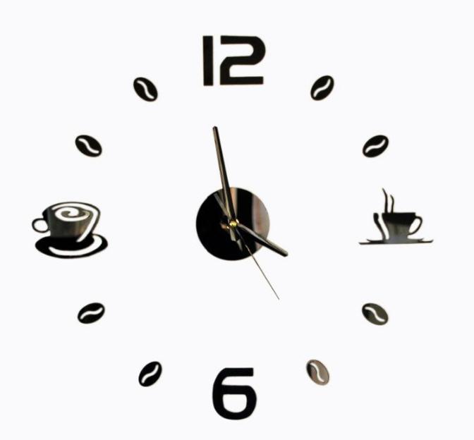 3d Wall Clock Diy Acrylic Coffee Break Bean