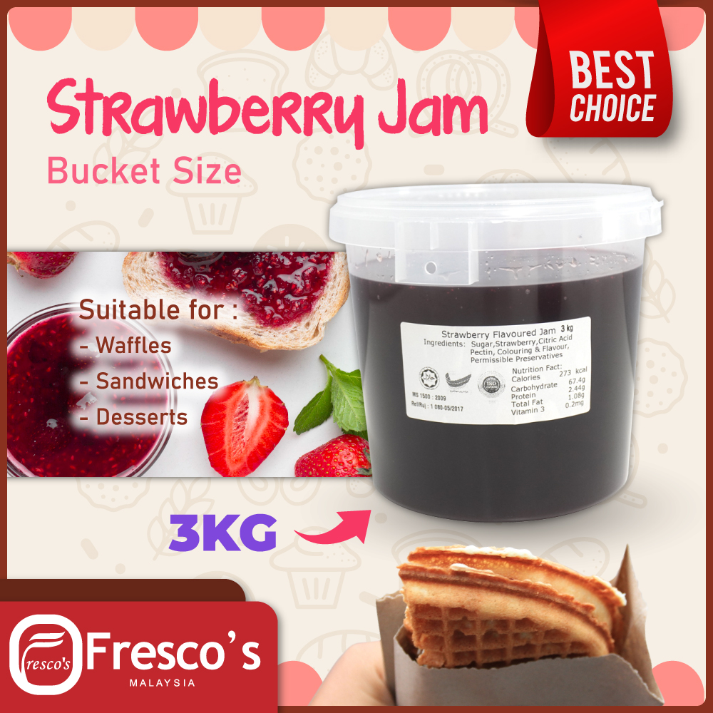 3KG Strawberry Spread Premium Choice Paste Desserts Waffle Baking Cake