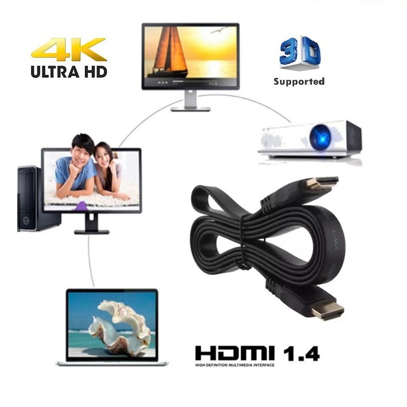 3M Ultra HD 4K High Speed HDMI Flat Cable V1.4 3D Support