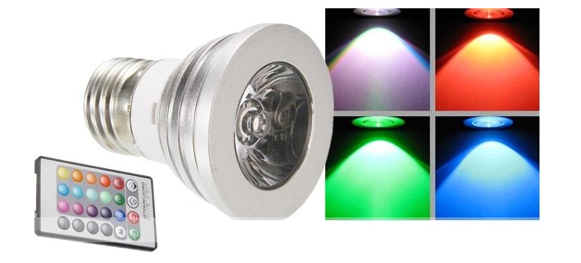 3W E27 LED RGB Light Bulb with Wireless Control (Disco effect)