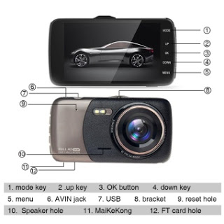 4.0 Inch HD Screen Dual Camera Car DVR Full HD 1920*1080P Dual Lens Ca