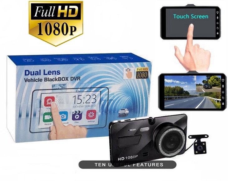 4.0 inch IPS touch screen car camera full HD 1080P 170 degrees dashcam nightvi