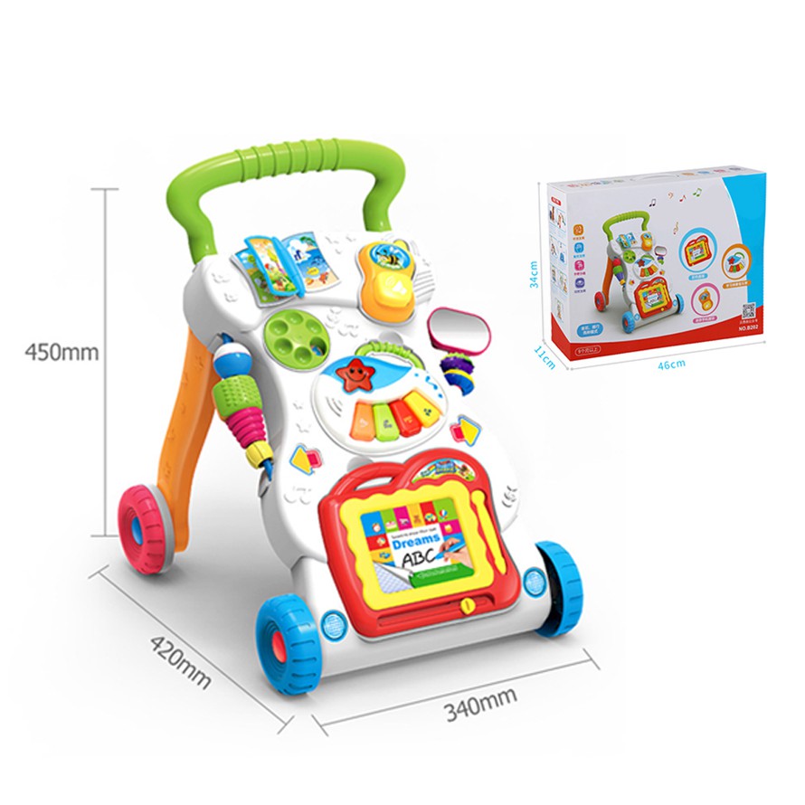 4 In 1 Children Music Walker Baby Learn Walk Stand Trolley Toys Toy Kids