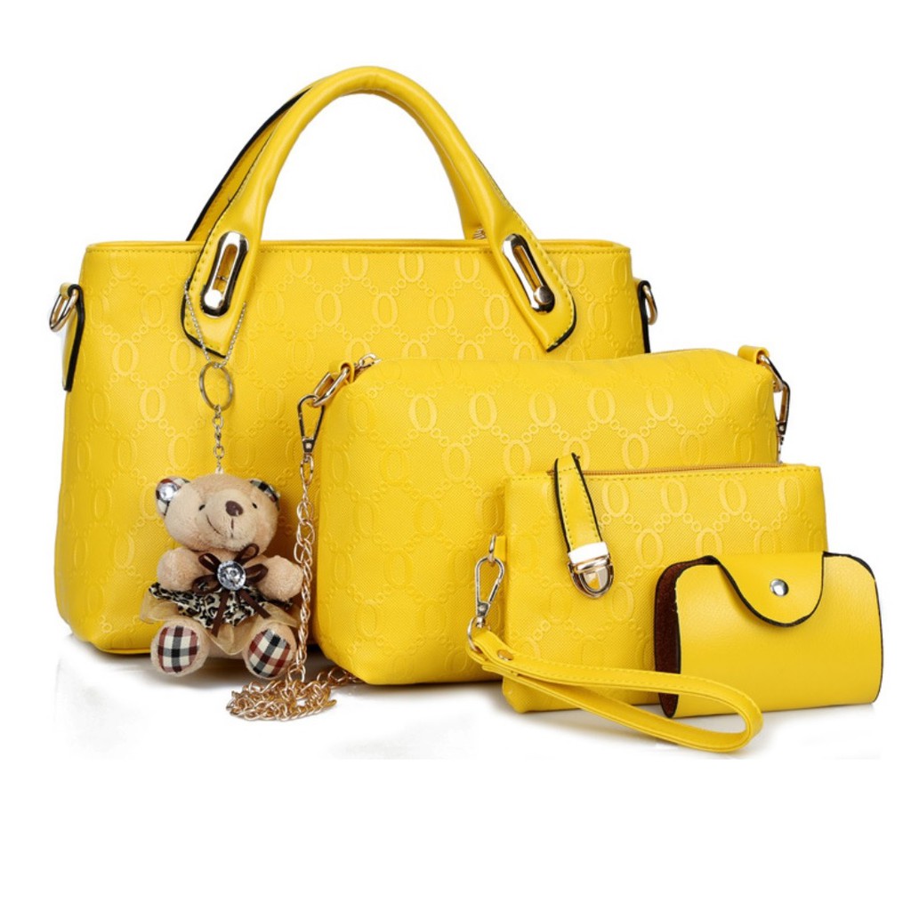 4 in 1 Ladies Premium Handbag Tote Bag Sling Bag Wallet