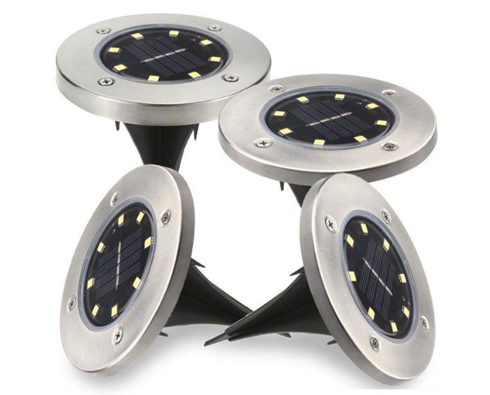 4 PCS Solar LED Garden Outdoor Lighting Floor Light Waterproof Night Auto On