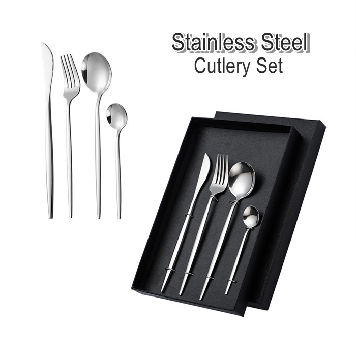 4 Pieces/Set Stainless Steel Cutlery Set With Gift Box Dinnerware Set Flatware