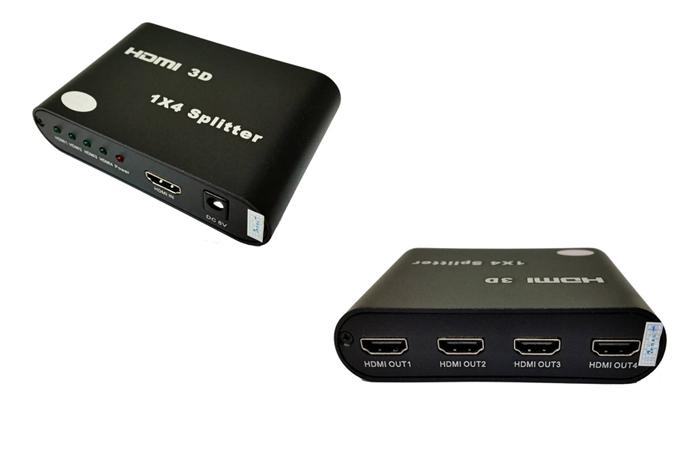 4 Port HDMI Splitter 1 In to 4 Out Support 4K x 2K , 3D , Full HD