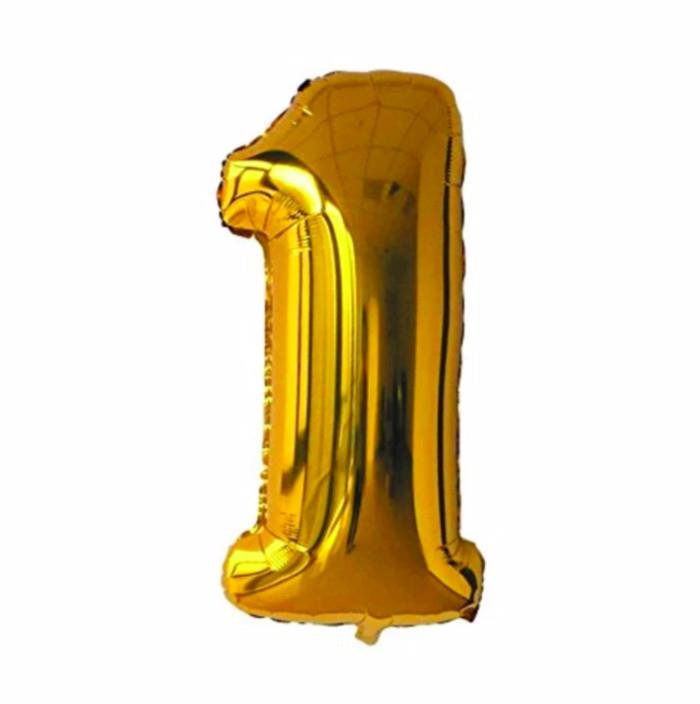 40 inch Big Size Number 1 Foil Balloon Gold Color Birthday Party