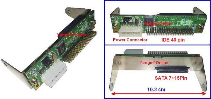 40 Pin PATA IDE TO Serial ATA SATA 7+15Pin Converter Adapter(CP-