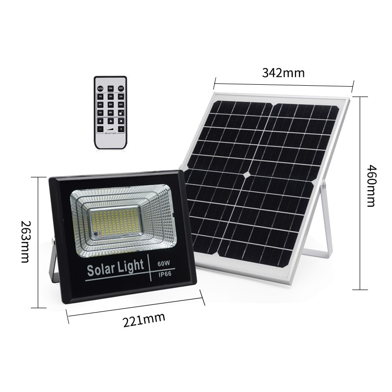 40w 60w Led Solar Flood Light Remote Outdoor Spotlights Intelligent