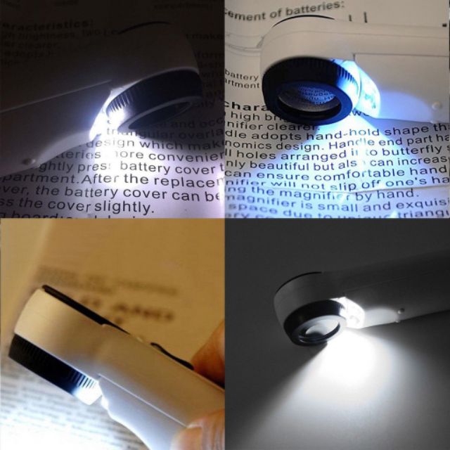 40X LED Lens Jewelry Loupe Hand Magnifier Magnifying Glass Lens White Light Re