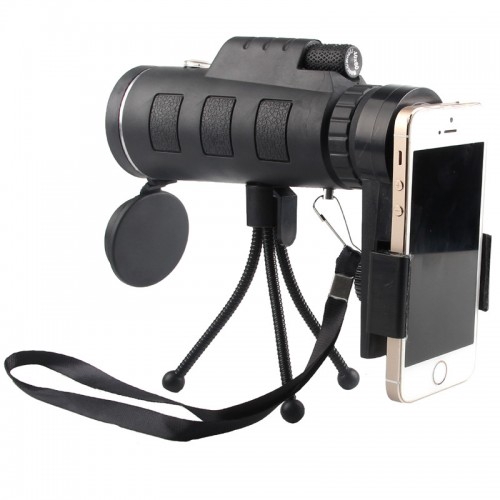 40x Phone Camera Lens Zoom HD Dual Focus Monocular Telescope Phone Holder