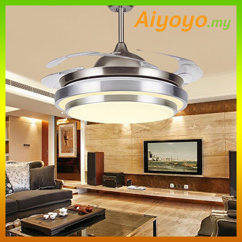 42 Inch Ceiling Fan Led Light Hidde End 7 24 2020 11 25 Pm 42 Inch Ceiling Fan Led Light Hidden Blade Invisible Pendant Living Di
