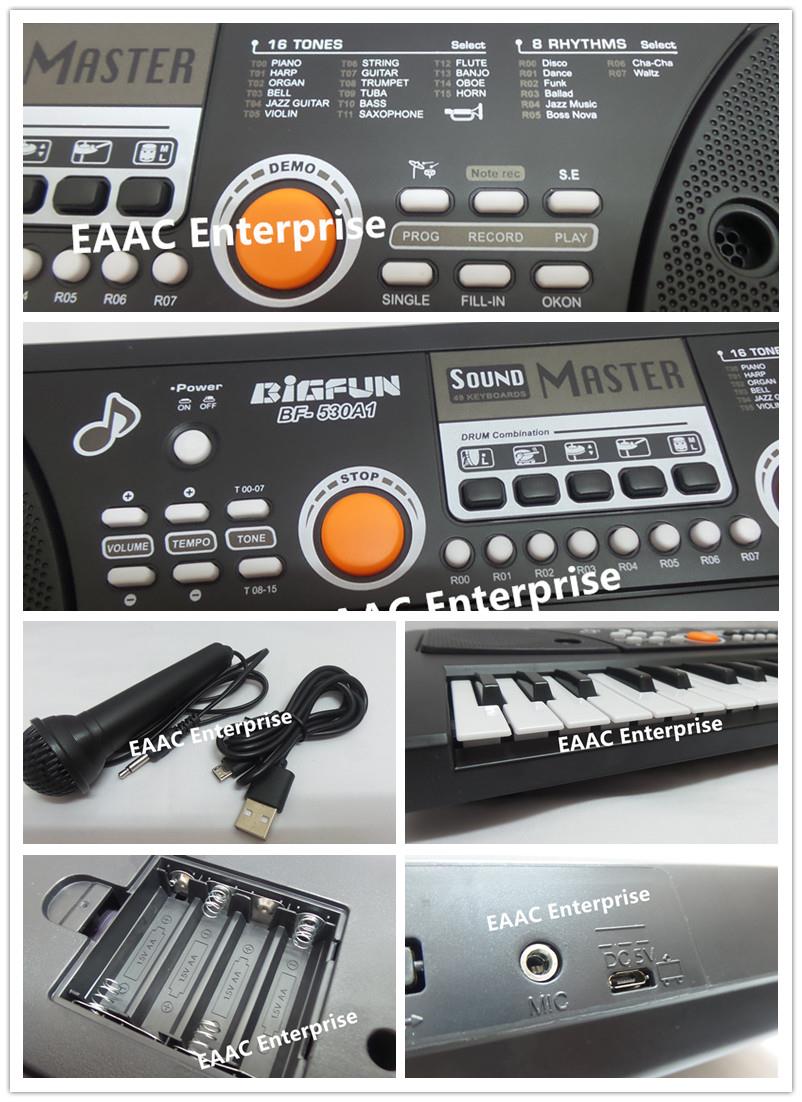 49 Keys Electronic Keyboard Piano Organ With Microphone 2 Power Mode