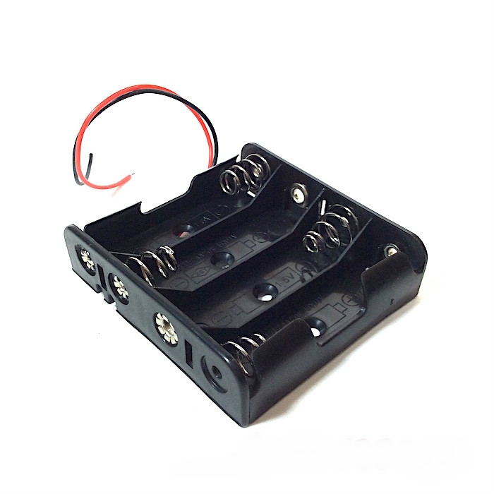 4AA Battery Holder + Wire Leads