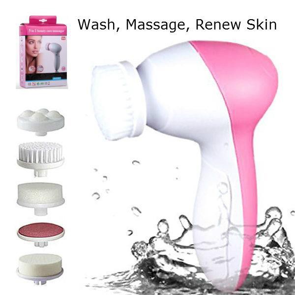 5 In 1 Face Skin Body Automatic Care Cleaning Wash Brush SPA Facial