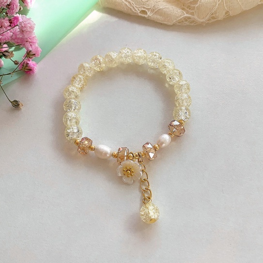 (5 Colors) Simply Cute Flower Bead Bracelet Women Fashion Accessories