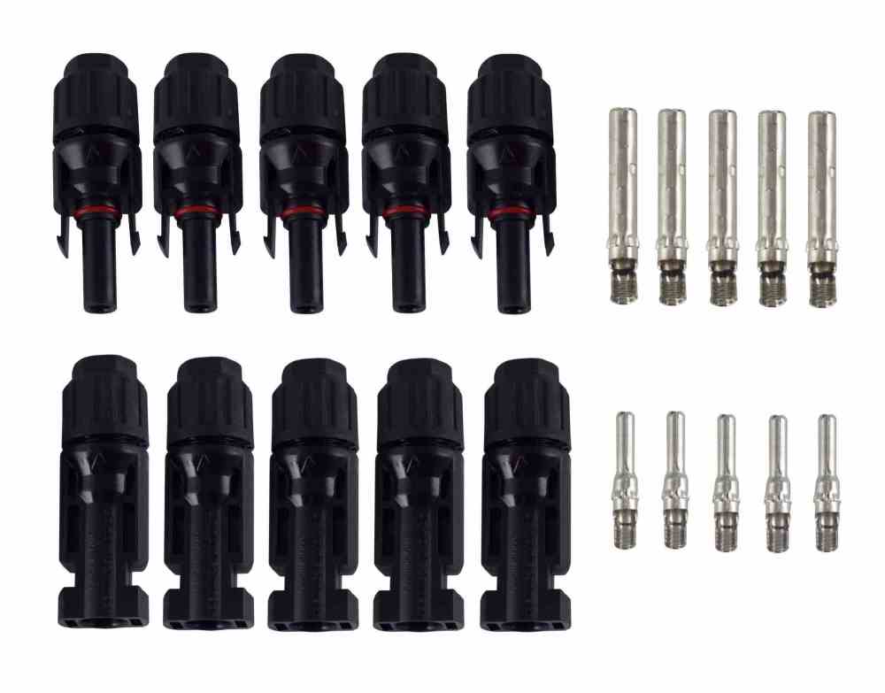 5-Pairs MC4 Male + Female Connectors for Solar Panel Cable (2.5~6mm2)