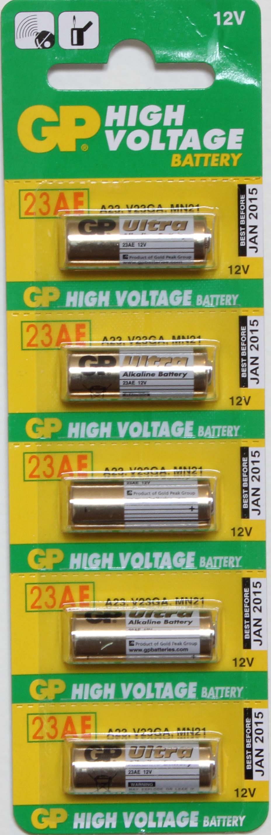 5 pcs Alkaline Battery A23 23A 23AE V23GA GP23A LR23 MN21 12V