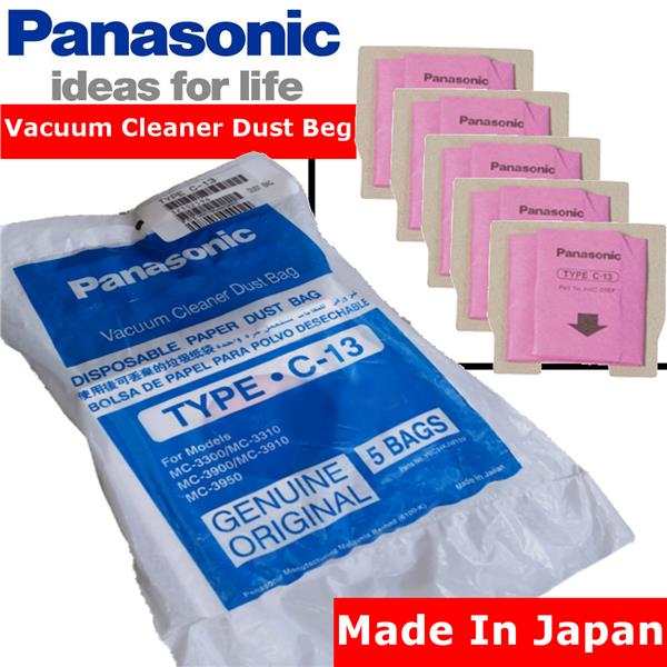 5 x PANASONIC TYPE C-13 Vacuum Cleaner Filter DUST BAG ORIGINAL parts