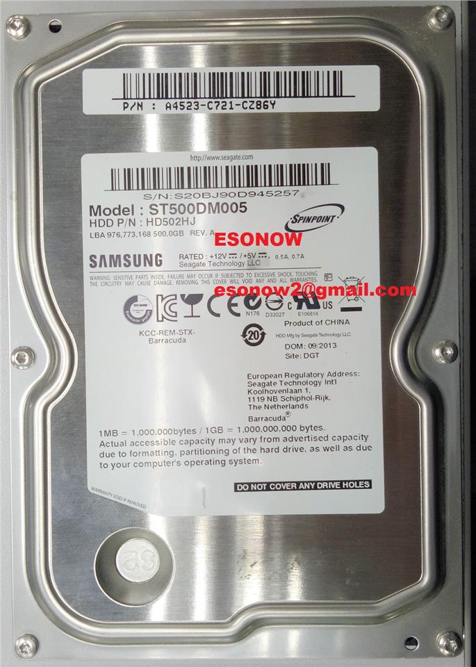 500GB 3.5in SATA 7200RPM 16MB Samsung Desktop Hard Disk (Used)