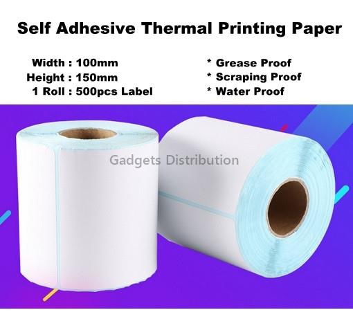 500pcs 1 Roll Self Adhesive Thermal Printing Sticker A6 Paper 2534.1