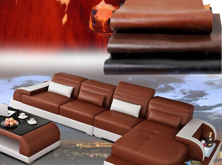 524395633829 Cowhide High Grade Leather Sofa